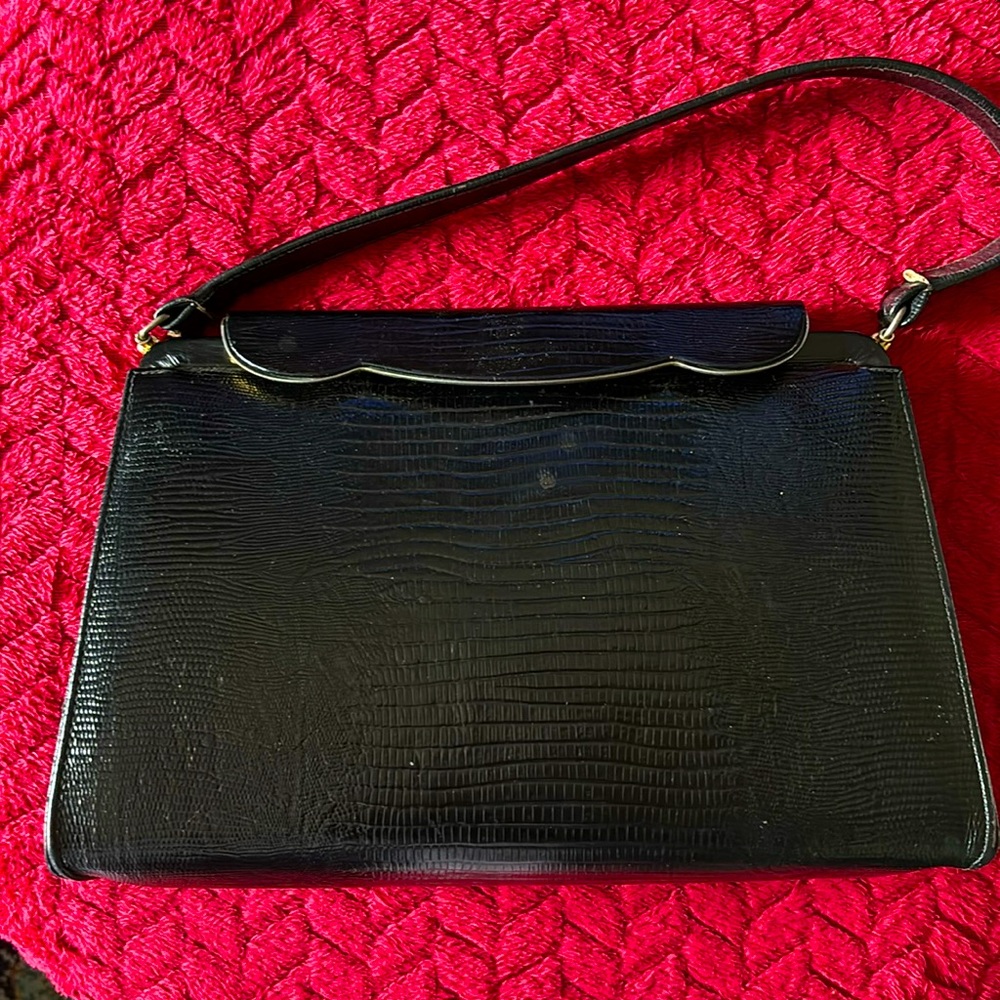 Vintage all leather and reptile handbag